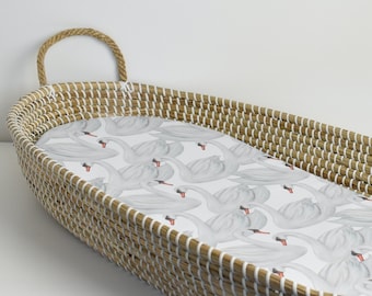 Basket Liner Mat - Swans (WHITE)