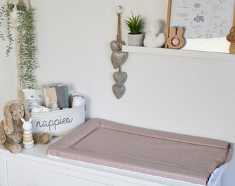 Standard Changing Mat - Confetti Hearts (TAUPE)