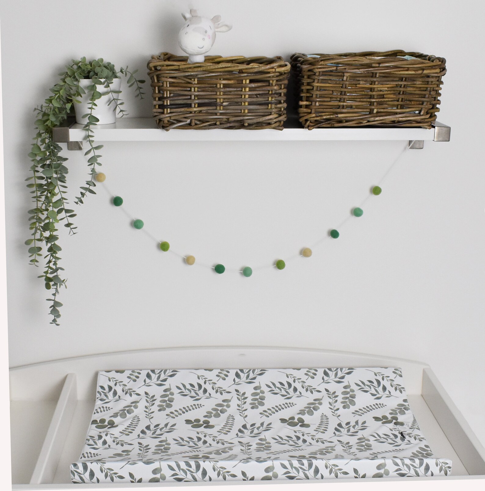 Antiroll Changing Mat Eucalyptus Leaves Etsy UK