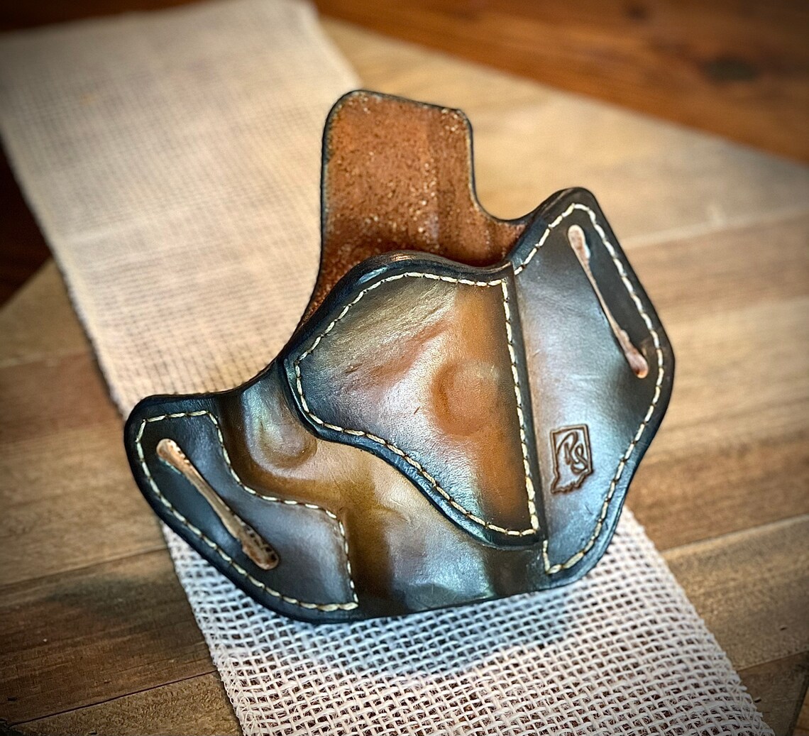 OWB Leather Pancake Holster for S&W Shield Etsy