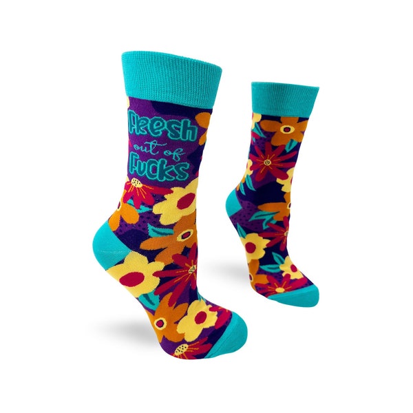 Fresh out of F..ks Sassy Ladies' Crew Socks | Inappropriate Swear Word Socks | Funny Curse Words Socks | Profanity Socks |