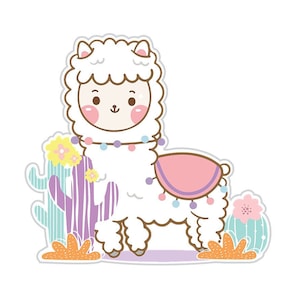 Naklejka Cute Baby Llama, wodoodporna naklejka na laptopa, telefon, bagaż, komputer, butelkę, kubek, zderzak samochodu, naklejki ze zwierzętami