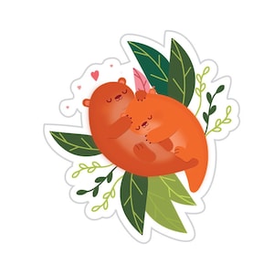 Leuke liefdevolle otters sticker, waterdichte sticker voor laptop, telefoon, bagage, computer, kolf, mok, autobumper, MacBook stickers