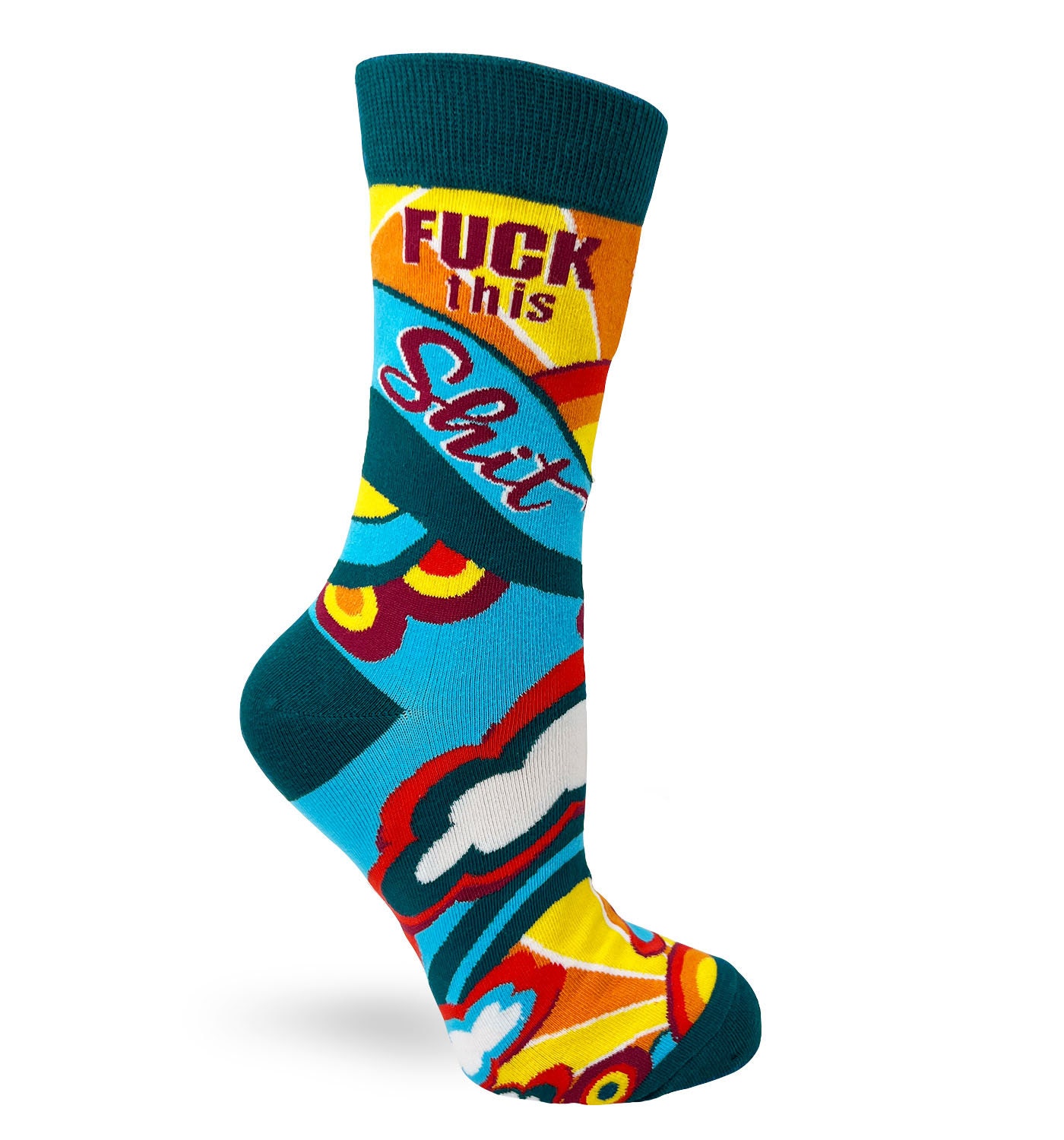 F**k This Shit Ladies&#39; Crew Socks | Inappropriate Swear Word Socks | Funny Curse Words Socks | Profanity Socks |