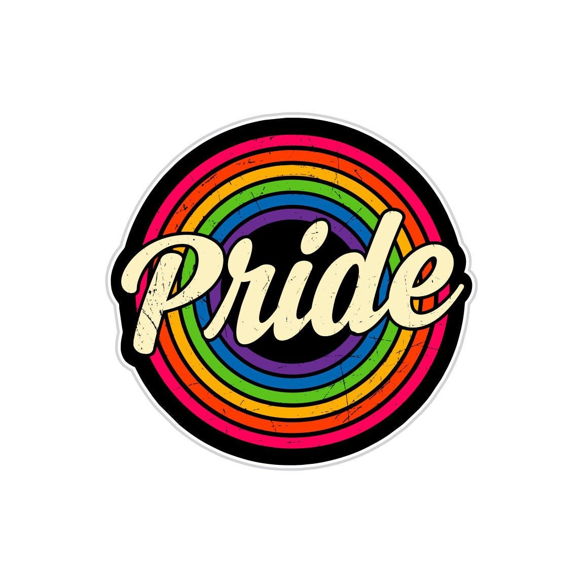 Pride Rainbow Target Sticker Gay Pride Month Retro Rainbow Etsy