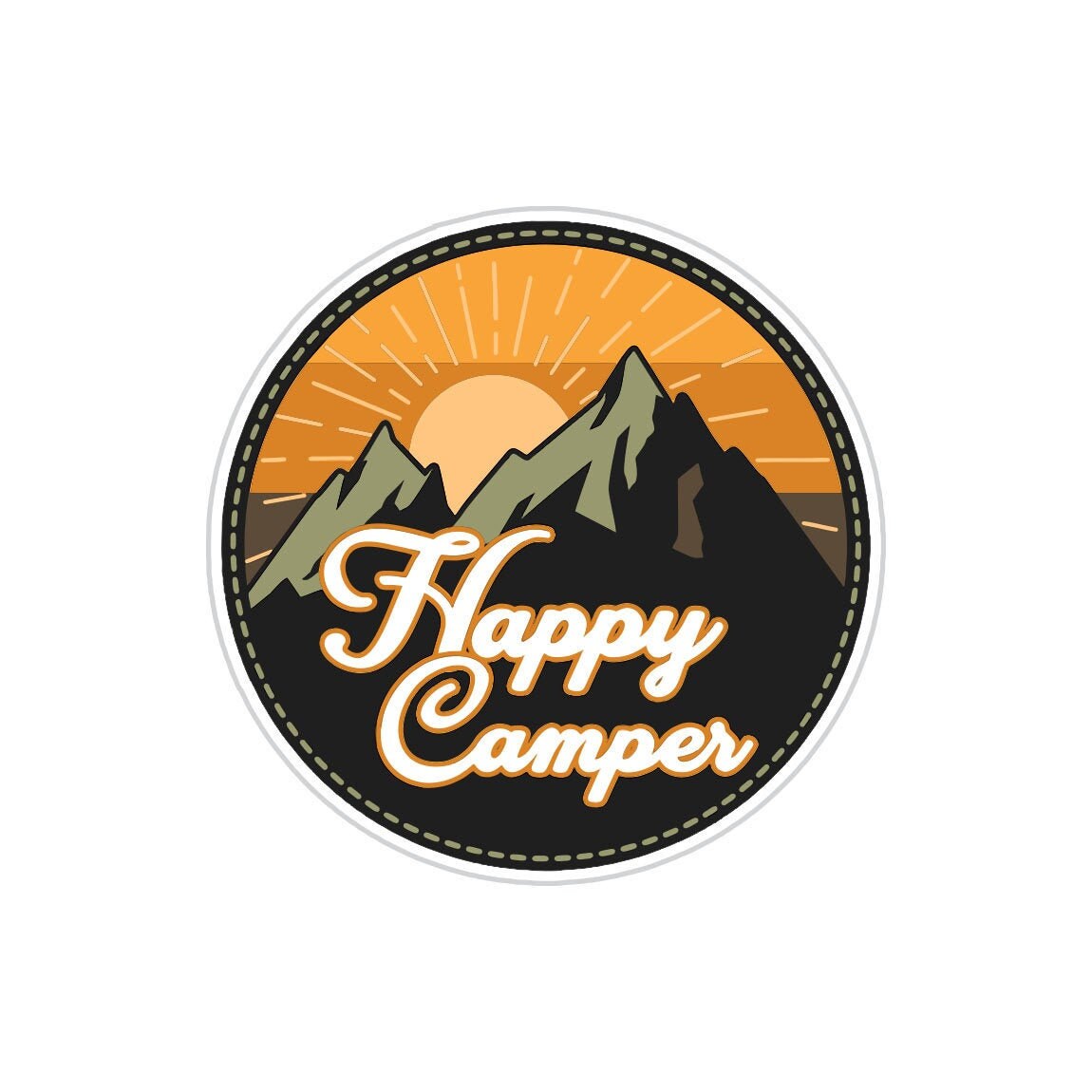 Happy Camper Scenic Mountains Sticker, Waterproof Sticker for Laptop ...