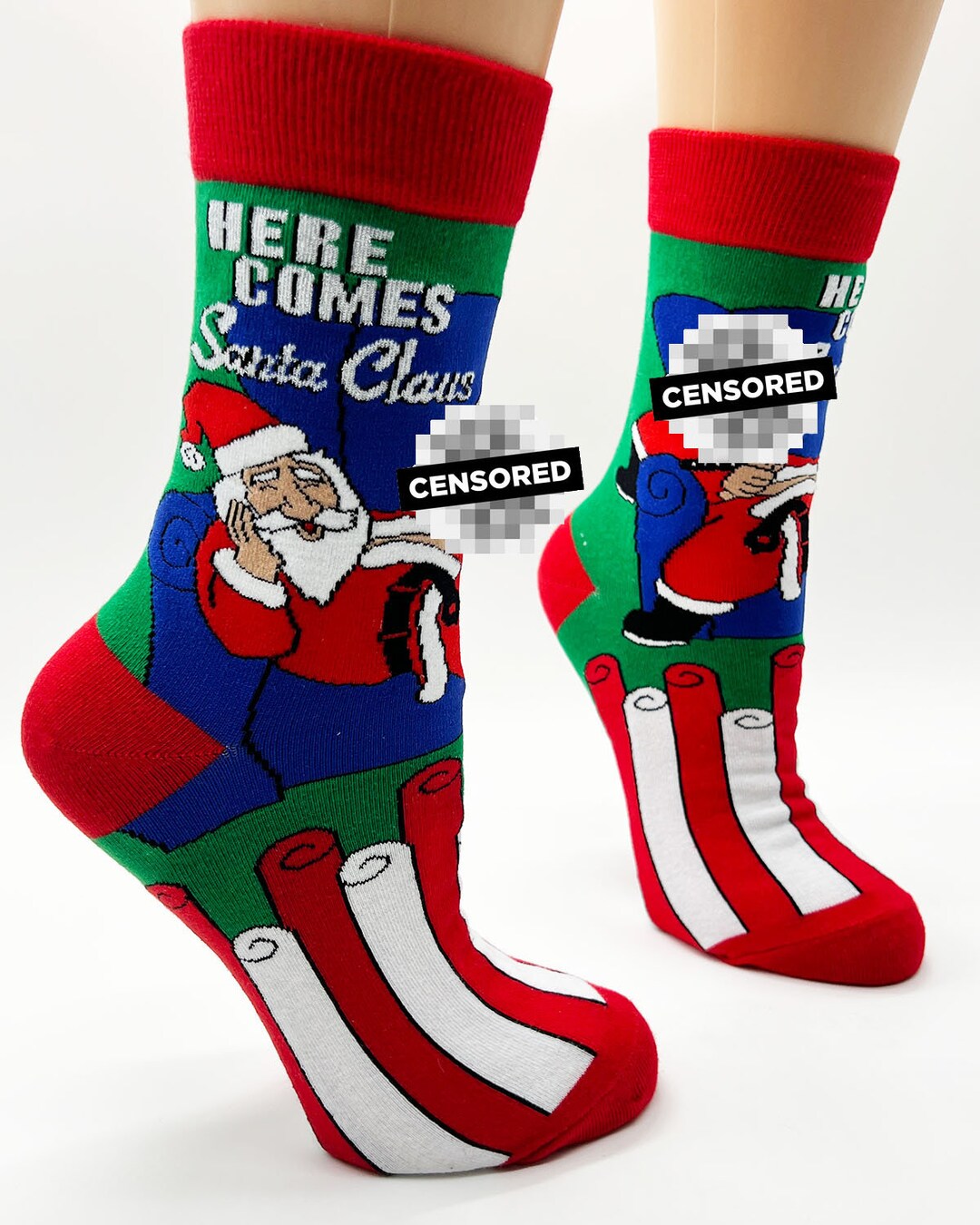 Gag Gift Here Comes Santa Claus Women's Novelty Socks Women's Crew