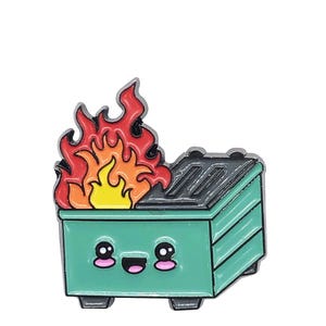 Dumpster Fire Enamel Pin with Metal Frame | Funny Enamel Pin | Enamel Lapel Pin | Cute Lapel Pins | Badge | Slogan Pin