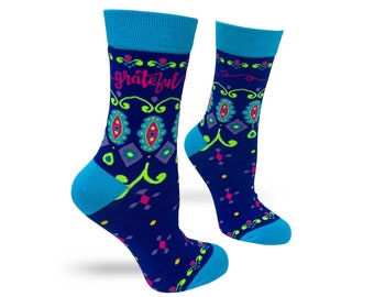 Grateful Women's Crew Socks | Inspirational Gift for her | Cute Socks | Letterbox gift