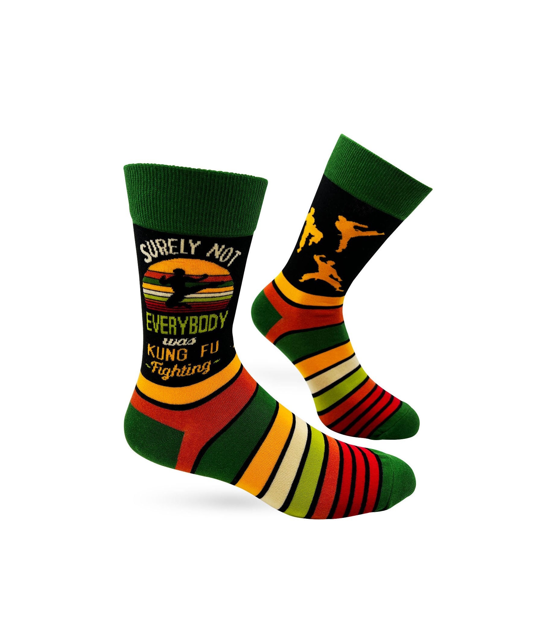 Surely Not Everybody Was Kung Fu Fighting Novelty Crew Socks Kung Fu Socks  Funny Phrases Socks Funny Martial Arts Gift for Him 