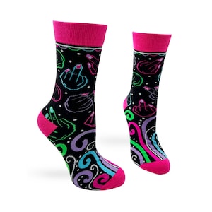 Flip Off Sassy Ladies&#39; Crew Socks | Sassy Middle Finger Socks | Funny novelty socks | Gift for her | Cute socks | Swear word socks