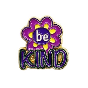 Be Kind Enamel Pin with Metal Frame | Motivational Enamel Pin | Enamel Lapel Pin | Cute Lapel Pins | Badge | Inspirational Pin