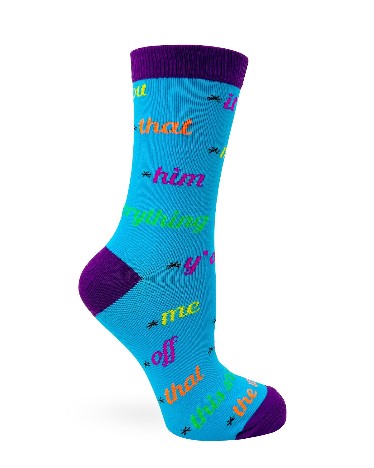 F**k Everything Sassy Ladies&#39; Novelty Crew Socks | Inappropriate Swear Word Socks | Funny Curse Words Socks | Profanity Socks |