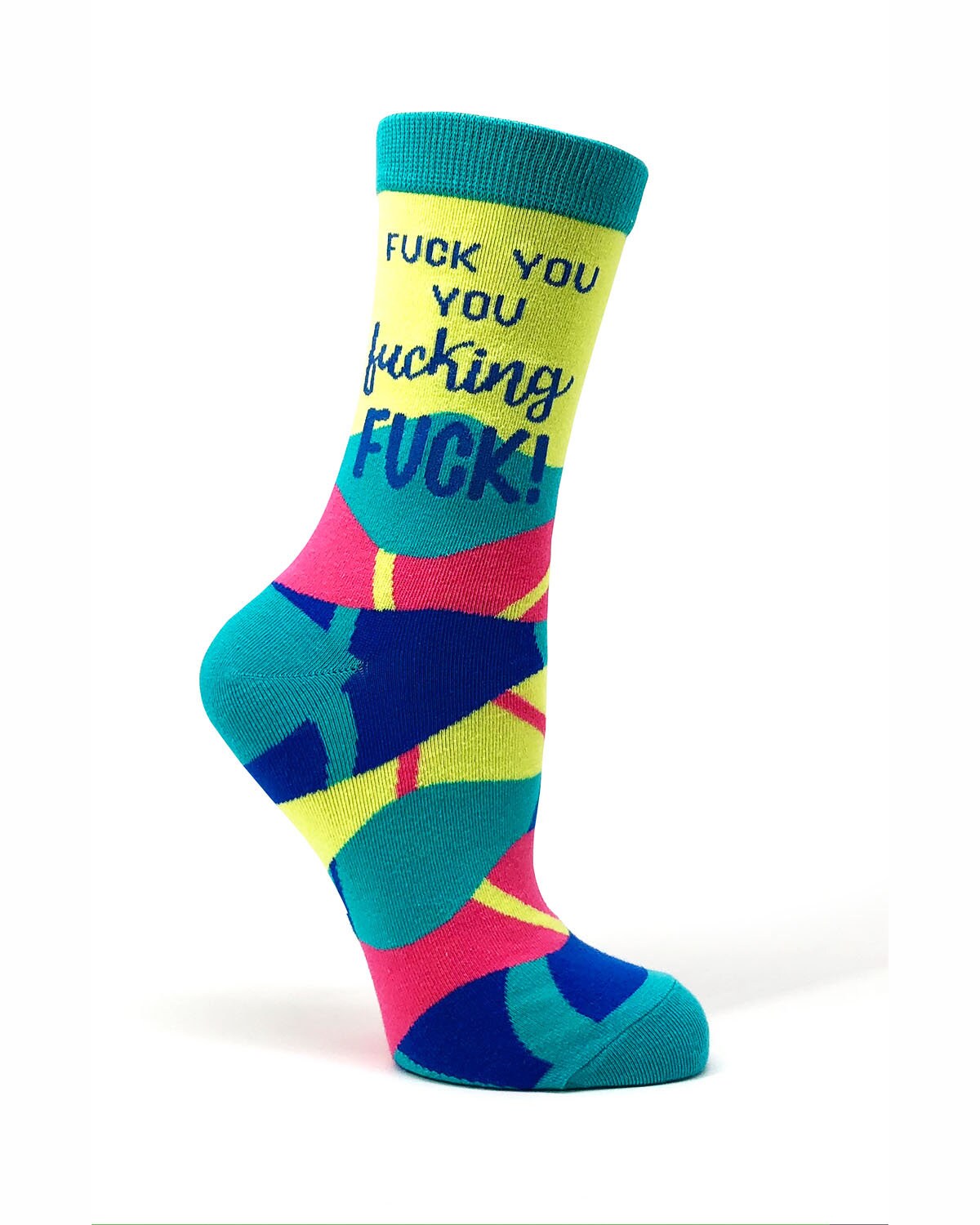 F**k You You F..king F**k Ladies&#39; Crew Socks |  Inappropriate Swear Word Socks | Funny Curse Words Socks | Profanity Socks |