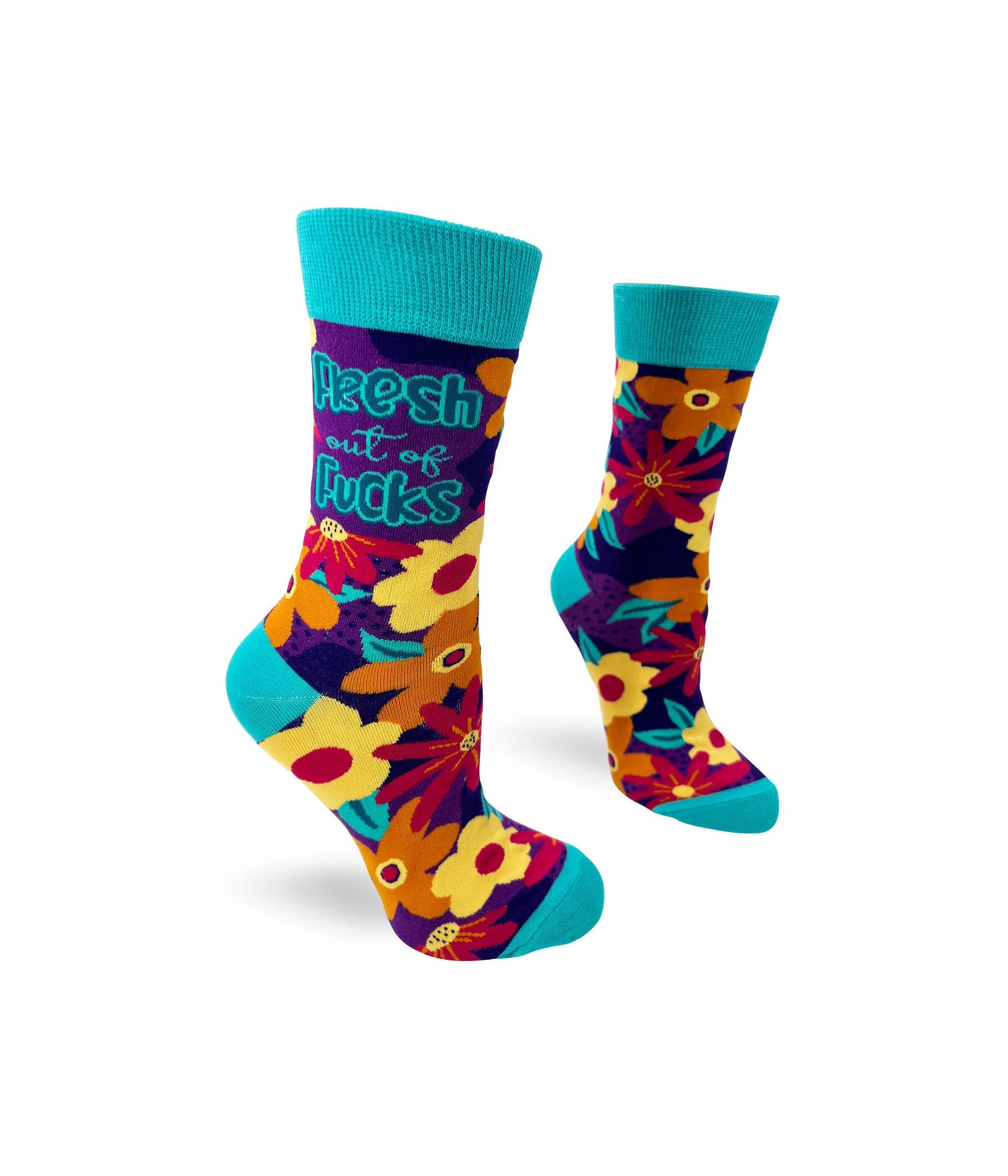 Fresh out of F..ks Sassy Ladies&#39; Crew Socks | Inappropriate Swear Word Socks | Funny Curse Words Socks | Profanity Socks |