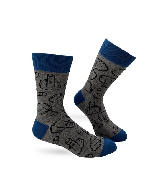 Chaussettes mi-mollet fantaisie Flip Off Finger pour hommes Chaussettes  homme majeur Chaussettes gros mots Chaussettes drôles de phrases pour 