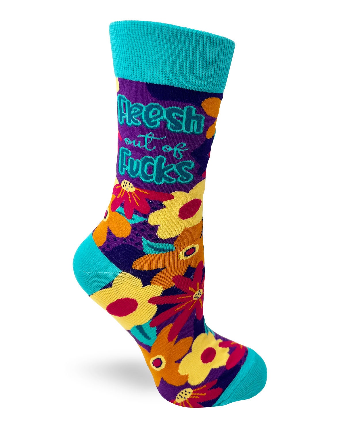 Fresh out of F..ks Sassy Ladies&#39; Crew Socks | Inappropriate Swear Word Socks | Funny Curse Words Socks | Profanity Socks |