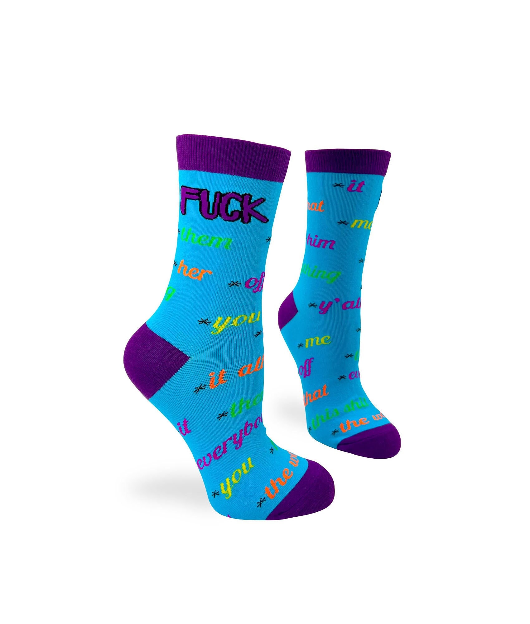 F**k Everything Sassy Ladies&#39; Novelty Crew Socks | Inappropriate Swear Word Socks | Funny Curse Words Socks | Profanity Socks |