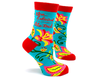 She Believed She Could, So She Did Women's Crew Socks | Inspirational Gift for her | Cute Socks | Letterbox gift | Motivational Socks