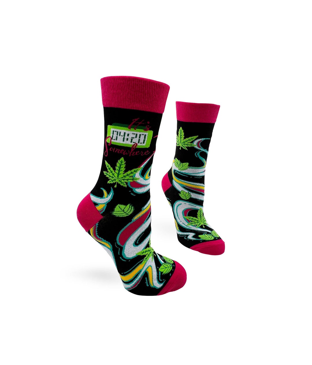 It's 4 20 Somewhere Women's Novelty Crew Socks | Gift With Marijuana ...