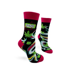 It&#39;s 4 20 Somewhere Women&#39;s Novelty Crew Socks | Gift with marijuana plants | Funny Stoner Socks