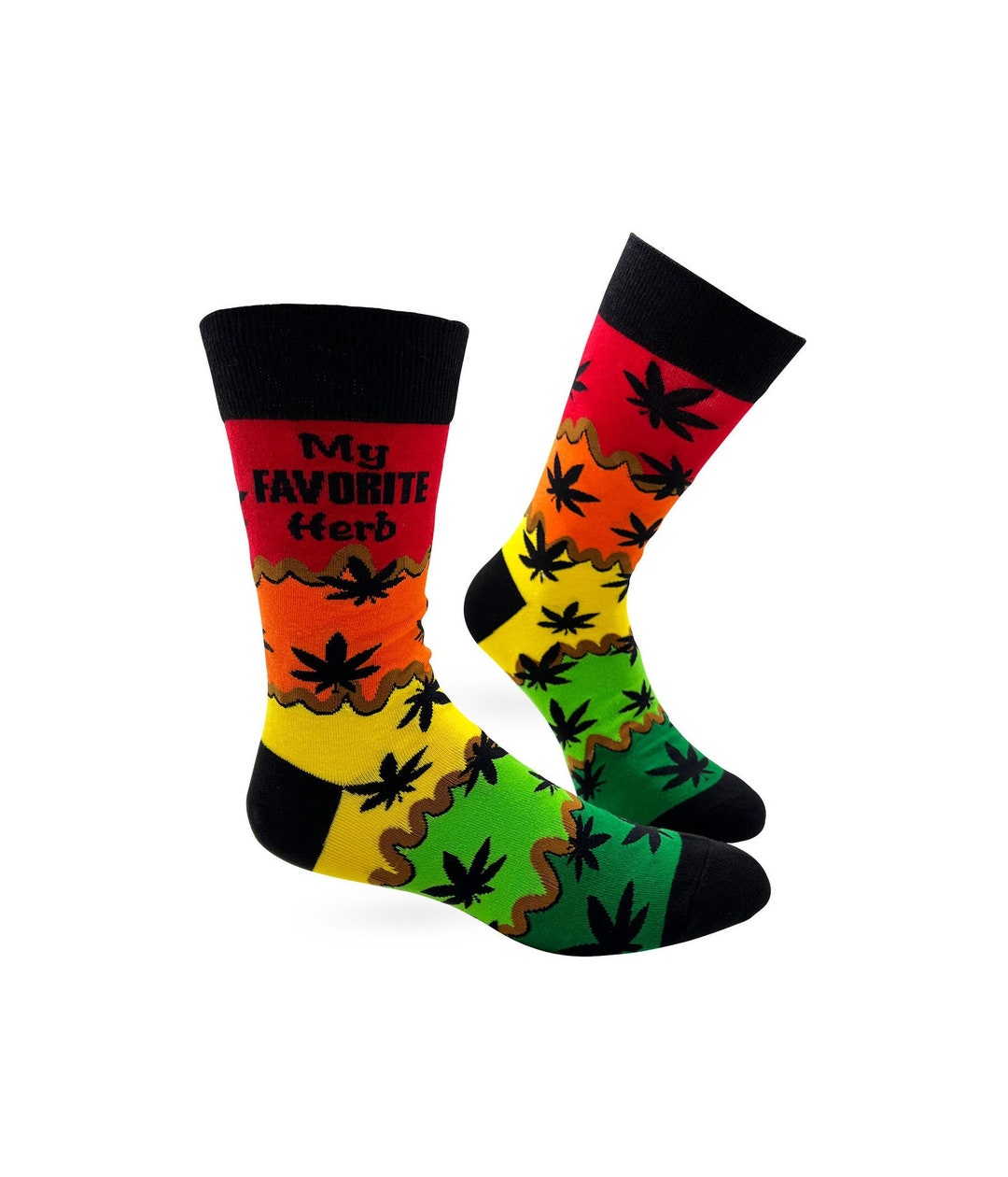 My Favorite Herb Men's Novelty Crew Socks Blunt Joint Socks Marijuana