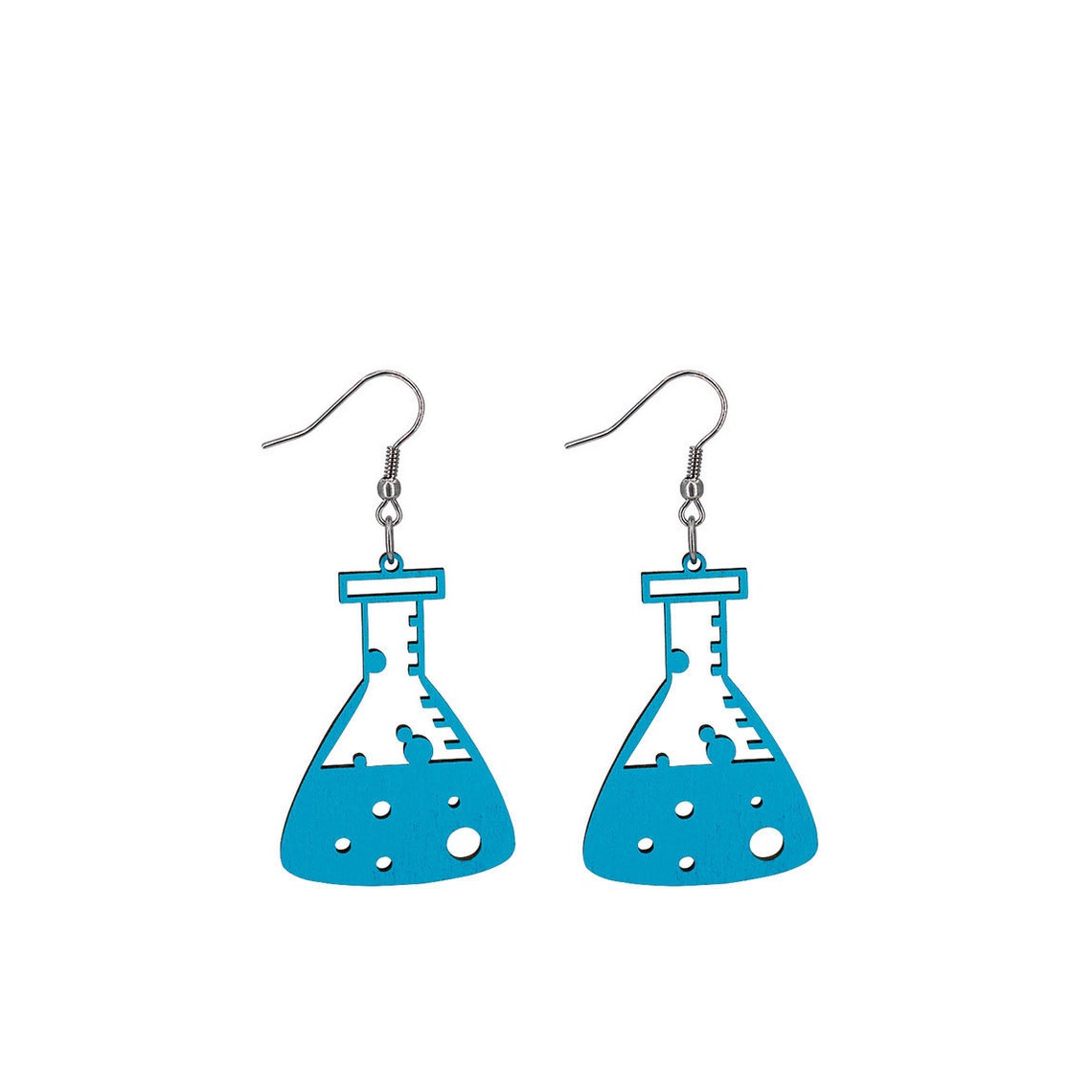 Flask Wood Earrings Erlenmeyer Flask Wood Earrings Etsy