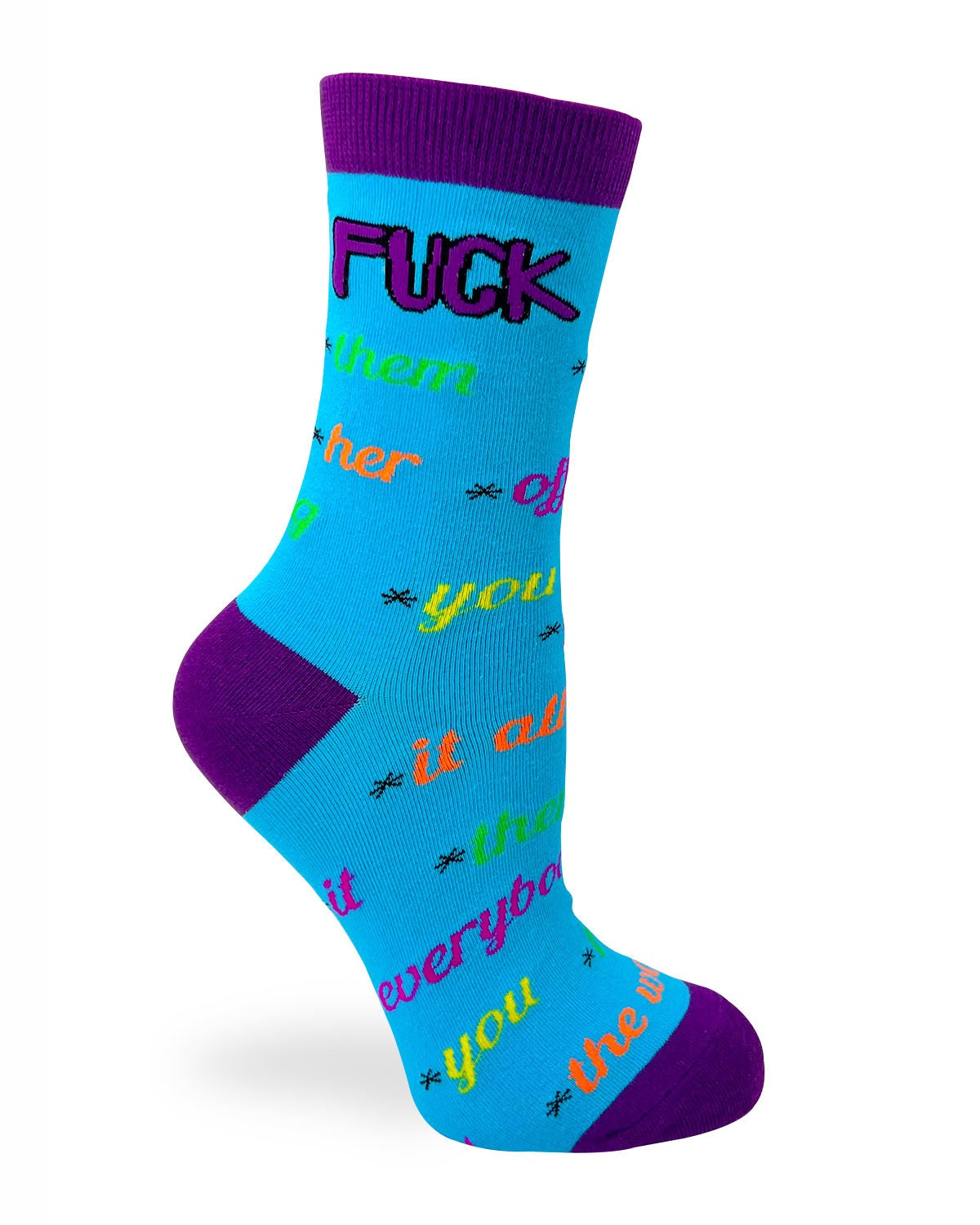 F**k Everything Sassy Ladies&#39; Novelty Crew Socks | Inappropriate Swear Word Socks | Funny Curse Words Socks | Profanity Socks |