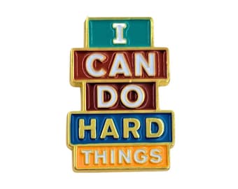 I Can Do Hard Things Inspirational Empowering Emaille Pin mit Metallrahmen | Lustiger Emaille Pin | Anstecknadel | Geschenk | Inspirierendes Geschenk