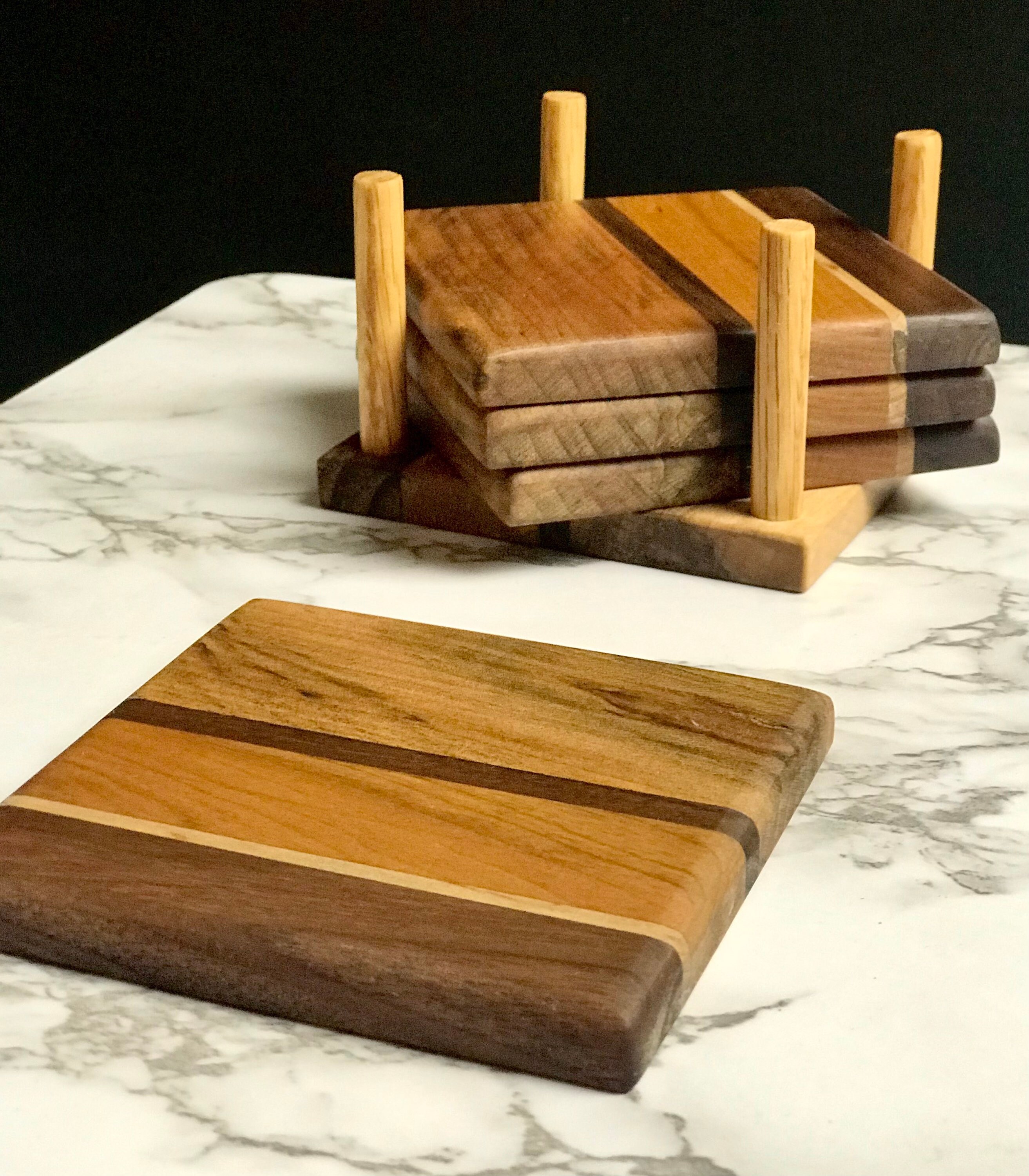 Handmade hardwood coasters set Etsy