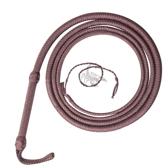 Indiana Jones Bull Whip 6 to 16 Foot 12 Plaits Brown Nylon Para-cord  Bullwhip