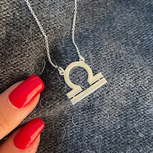 Libra Zodiac Necklace - 925 Sterling Silver Star Sign Constellation Jewelry - 1.2mm Thickness Pendant - Astrology Gift for Her