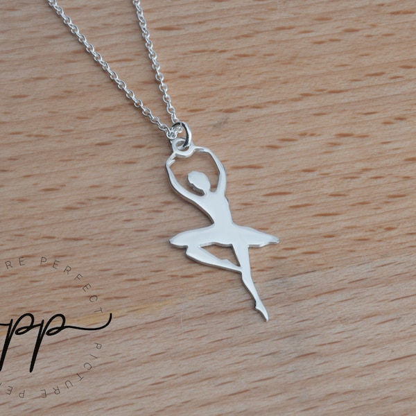 Ballerina Necklace - Delicate Dancing Ballerina Pendant - Perfect Ballet Dancer Gift for Girls - 925 Sterling Silver Kids Jewelry