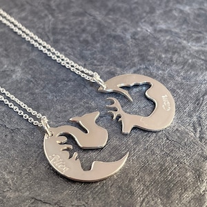 Deer couple necklace deals
