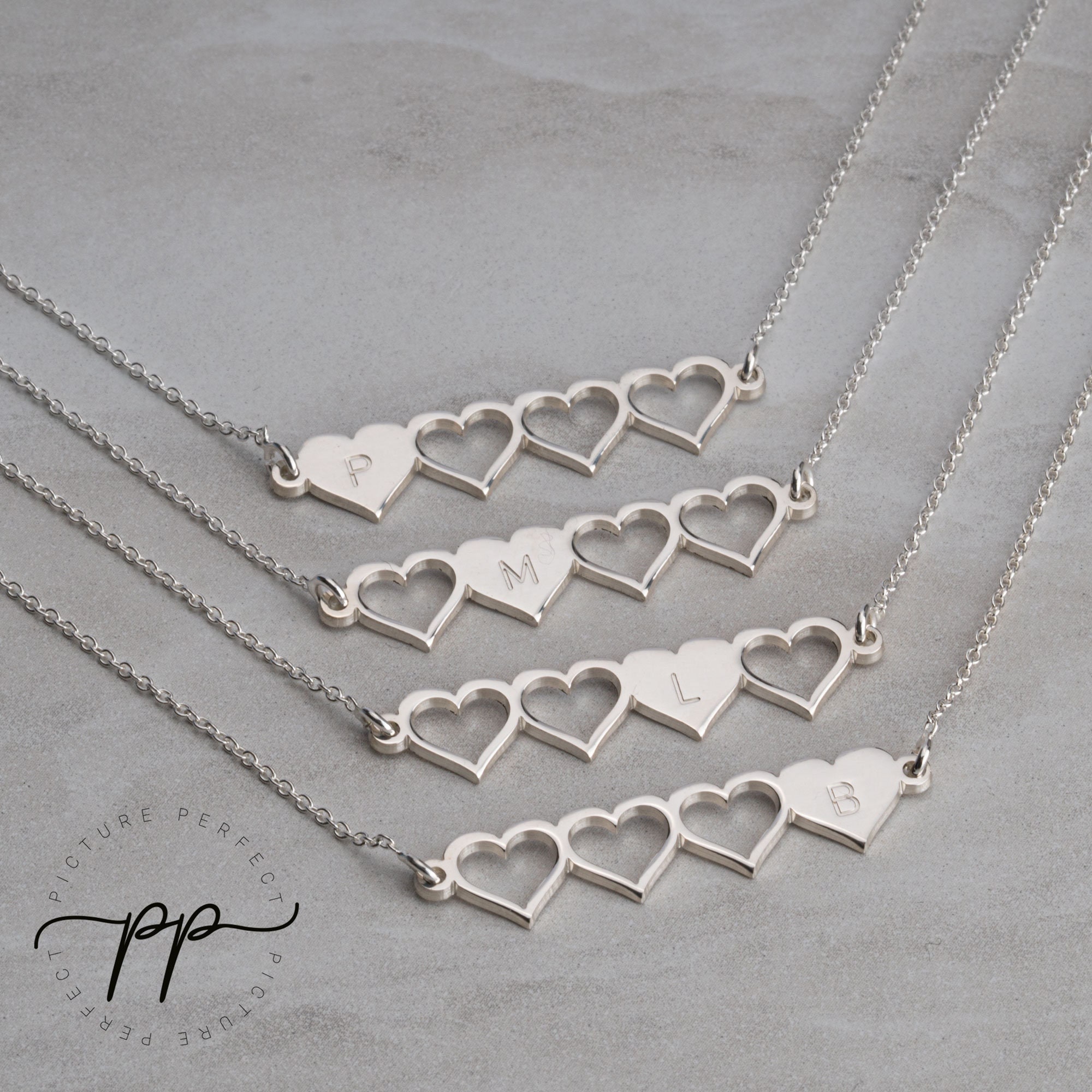 HEART INITIAL NECKLACE & BRACELET SET