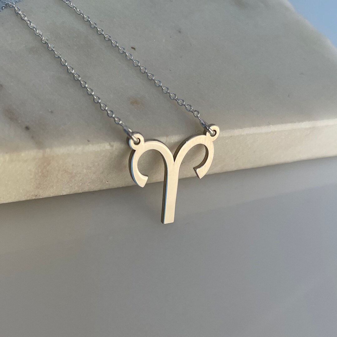 Aries Zodiac Necklace in Sterling Silver - Star Sign Constellation ...