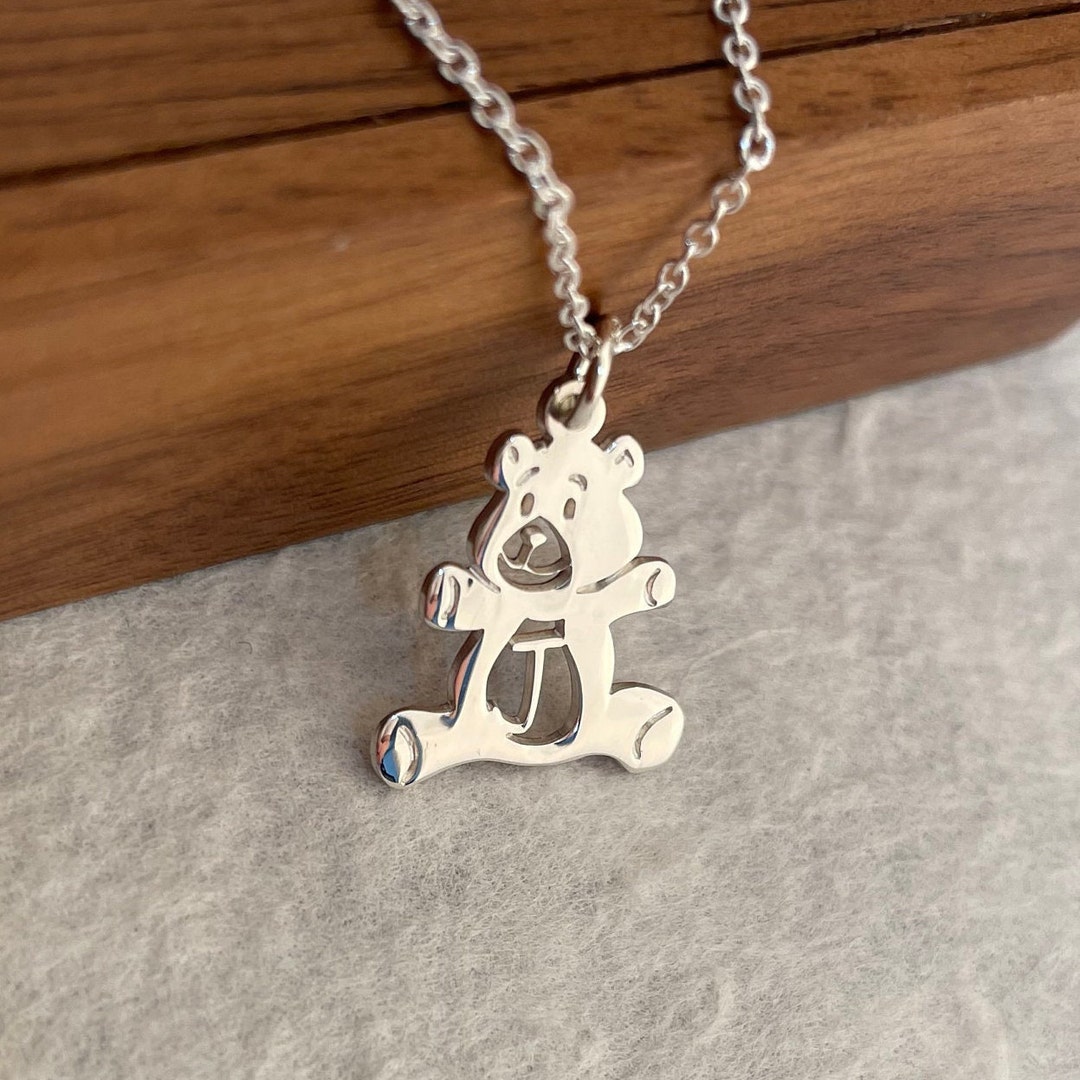 Ciondolo A Clip In Argento 925 Con Orsacchiotto Per Bambini - Gioiello Regalo Infanzia