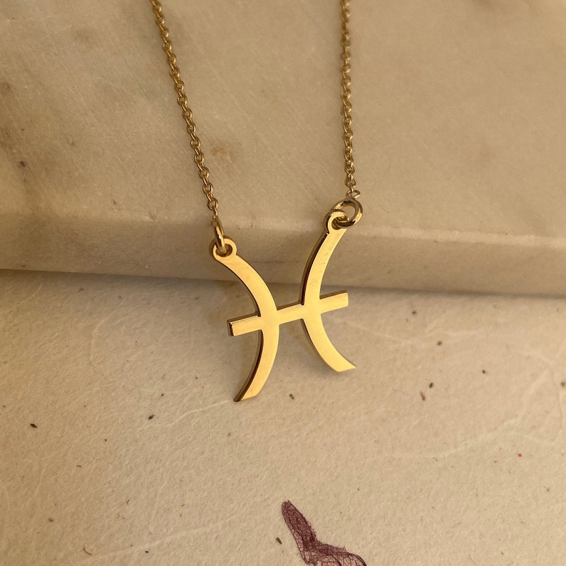 Pisces Zodiac Necklace In Sterling Silver Star Sign Constellation Necklace Layering Astrological Pendant Available In Gold & Rose Gold image 4