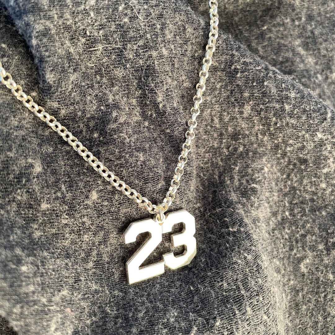 Men's Sport Number Necklace With Wider Chain for Him - Thick Heavy ...