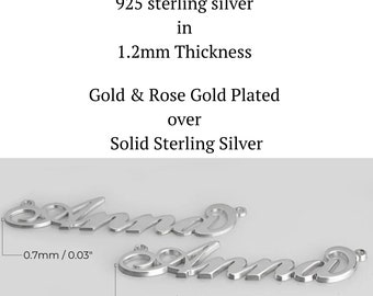 EXTRA NAME PENDANT - No Chain Included - Nameplate To Add To Open Chain - Loops On Both Sides Of Name To Attach