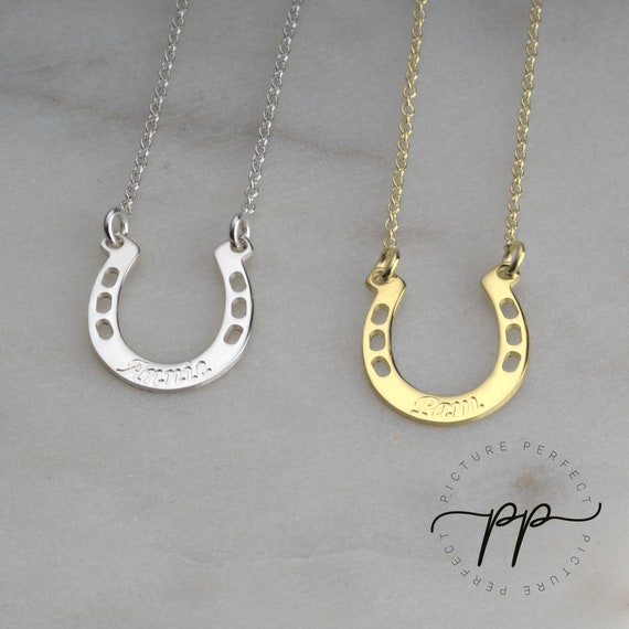 Wishing You Good Luck Horseshoe Small Pendant Necklace in Sterling Silver -  S.R. Blackinton