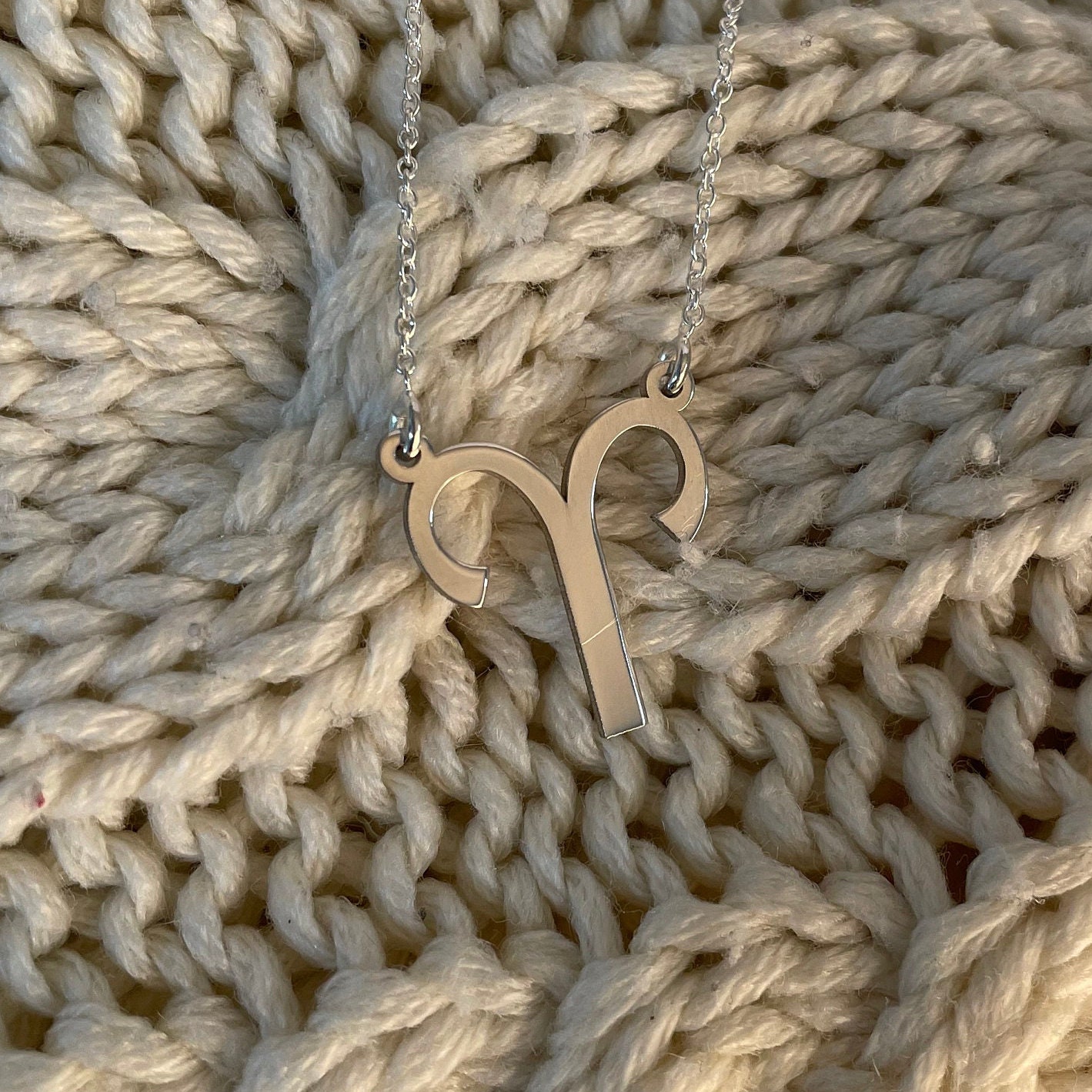 Aries Zodiac Necklace in Sterling Silver - Star Sign Constellation ...