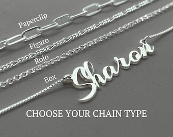 Custom Name Necklace: Sterling Silver Nameplate, Personalized Jewelry Gift