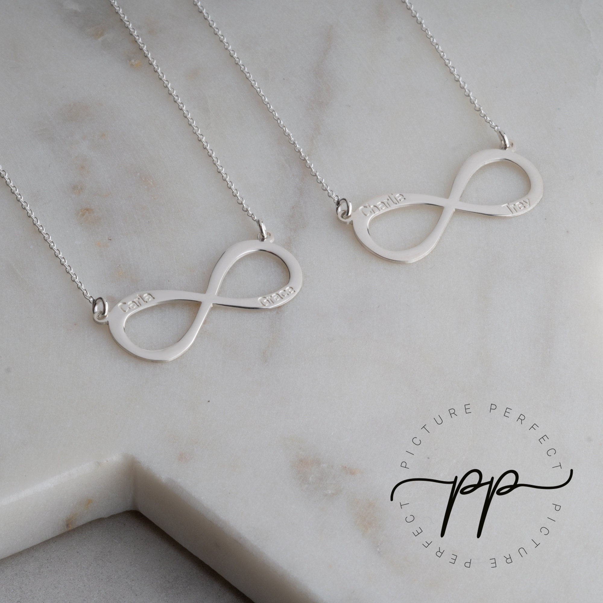 Two Name Infinity Necklace Double Name 