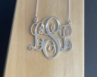 Classic Monogram Necklace - 3 Initial Necklace - Medium Size Monogram - Custom ABC Pendant