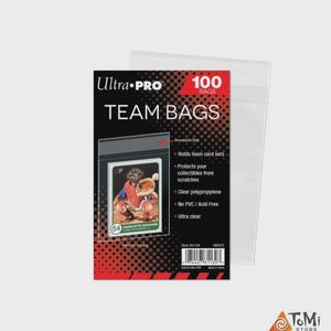 Bustine richiudibili Ultra Pro Team Bags 100 bustine per Toploader - Protezione premium per carte collezionabili e TCG - Bustina di ricambio trasparente