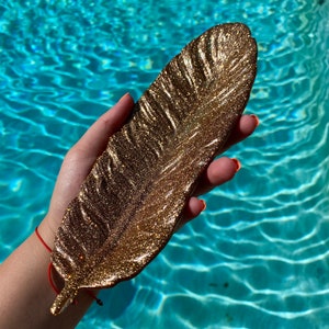 Feather Tray with Glitter | Jewelry Tray | Decor