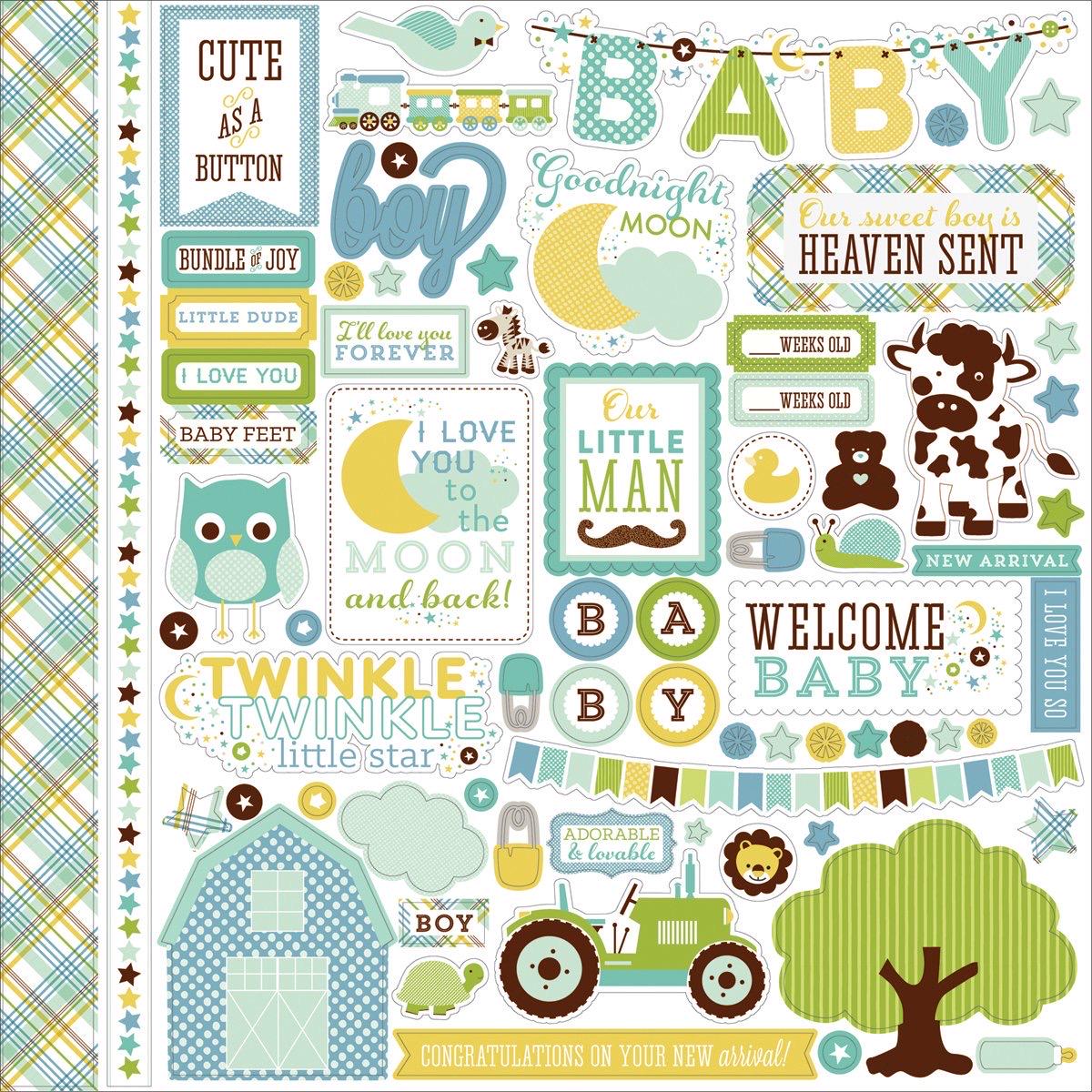 Baby Boy Stickers | Boy Stickers | Planner Scrapbooking Decor | Baby ...