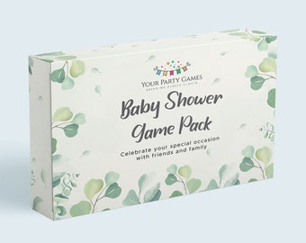 Baby Shower Games | 6 Game Bundle - Eucalyptus, Jungle, Teddy Bear, Girl, Boy Themes