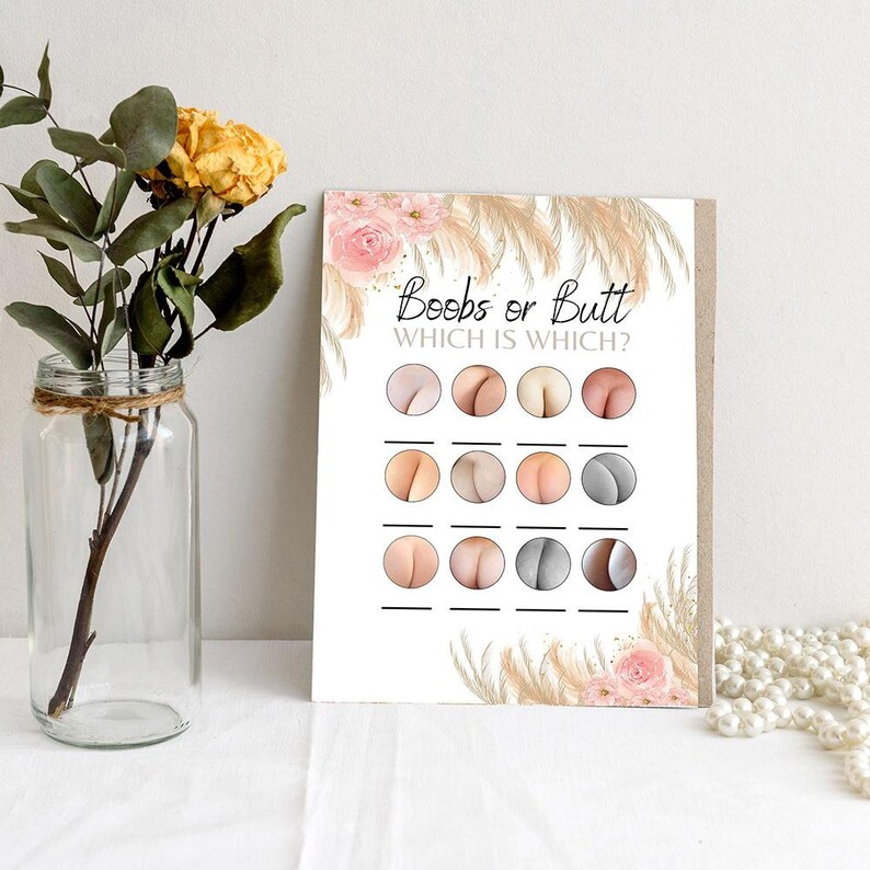 Boho Boobs or Butt Baby Shower Game - Etsy